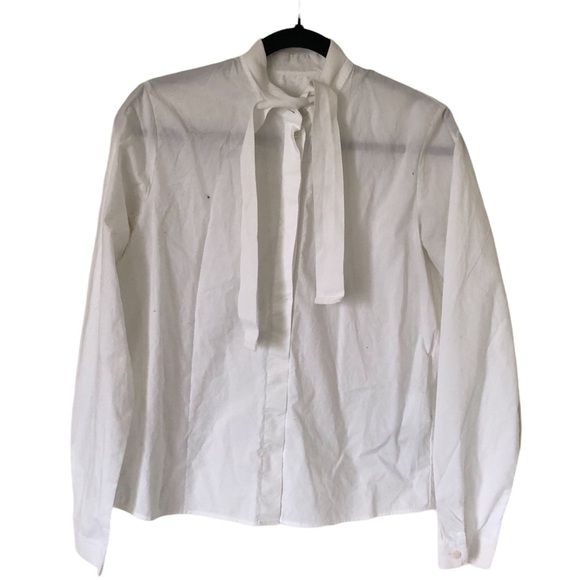MM6 Maison Martin Margiela White Tie Collar Shirt - Picture 8 of 10